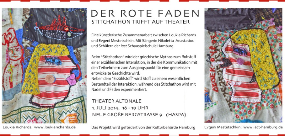 Der Rote Faden -- Stitchathon im Rahmen der Theater Altonale 2014